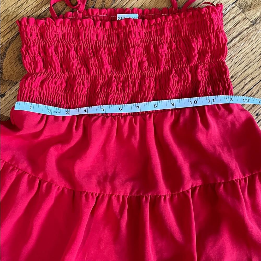 Paper Crane Red Smocked Tiered Crop Top - Picture 4 of 4